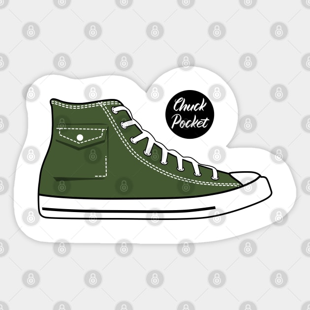 Shoe chuck pocket green army Sticker by creative.z